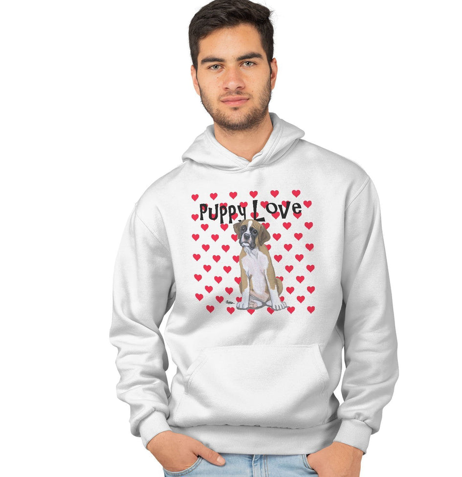 Boxer Puppy Love - Adult Unisex Hoodie Sweatshirt