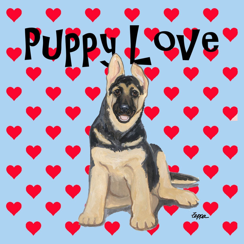 German Shepherd Puppy Love - Adult Unisex T-Shirt
