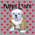 Bulldog Puppy Love - Adult Unisex T-Shirt