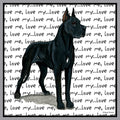 Great Dane (Cropped Ears) Love Text - Adult Unisex T-Shirt