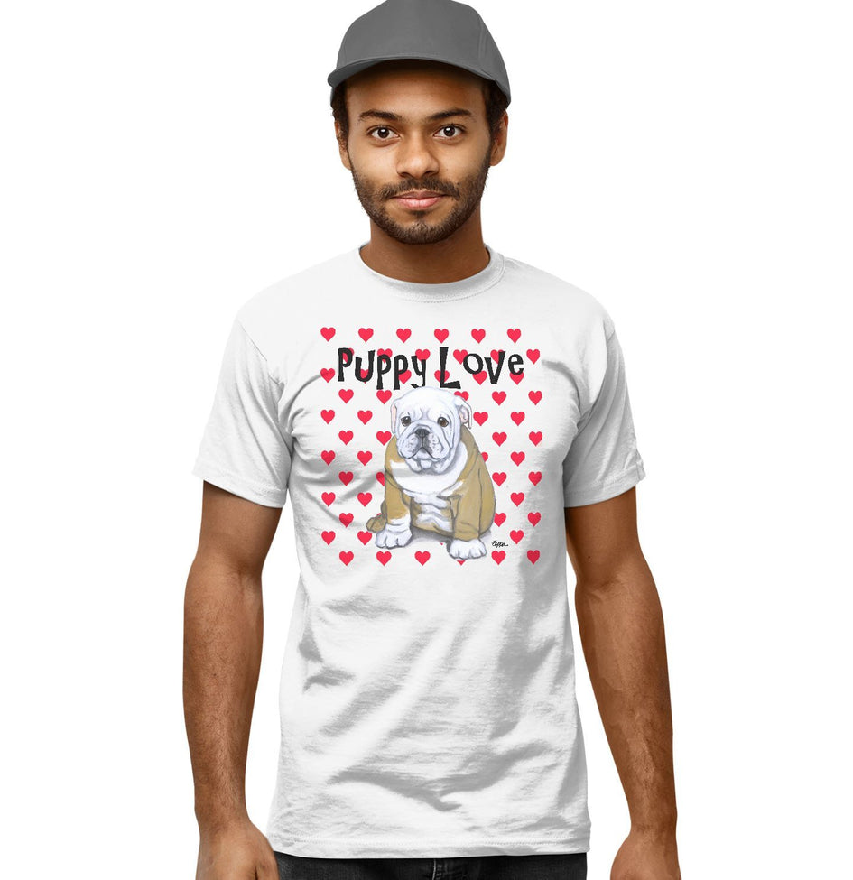 Bulldog Puppy Love - Adult Unisex T-Shirt