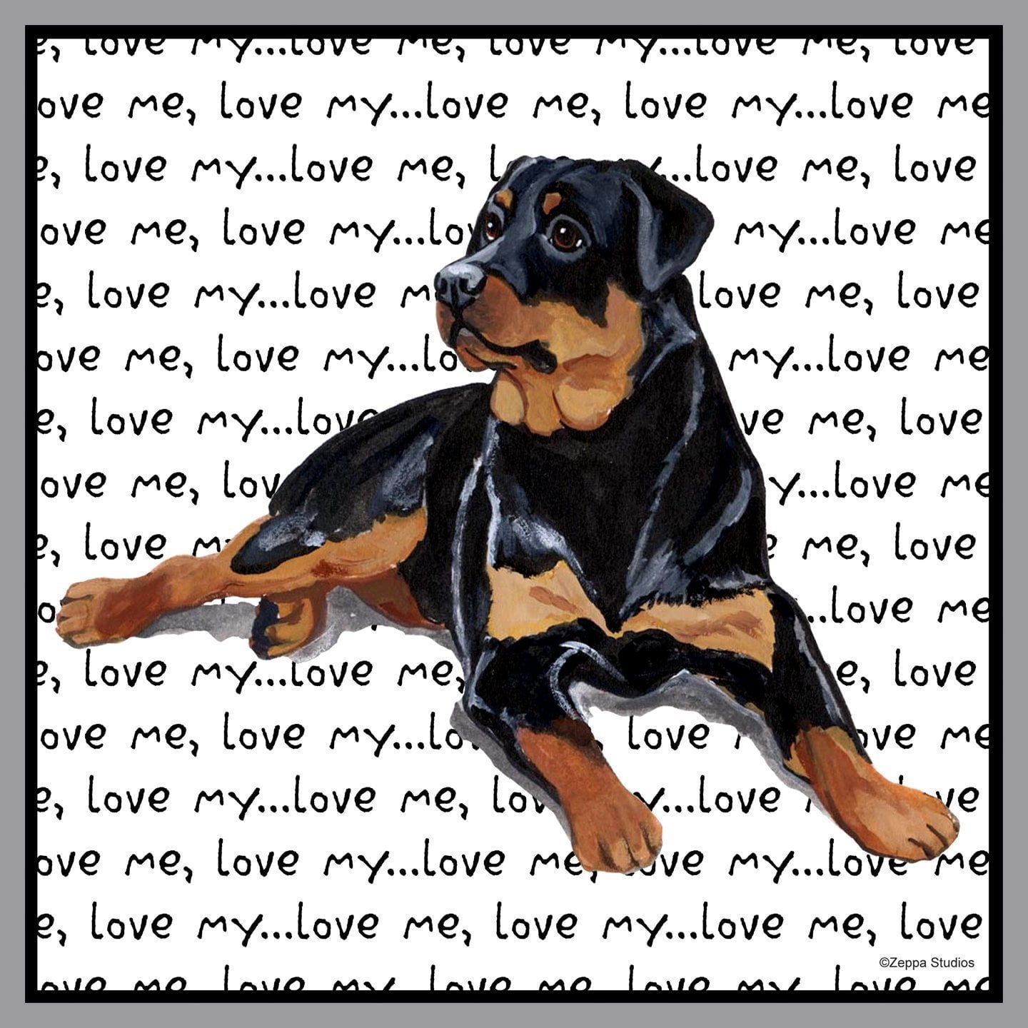 Animal Pride Rottweiler Love Text T Shirt