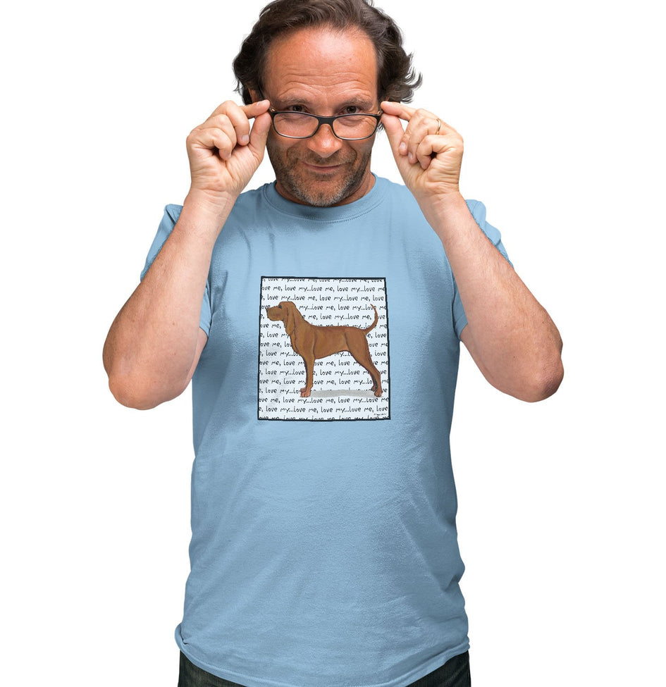 Redbone Coonhound Love Text - Adult Unisex T-Shirt