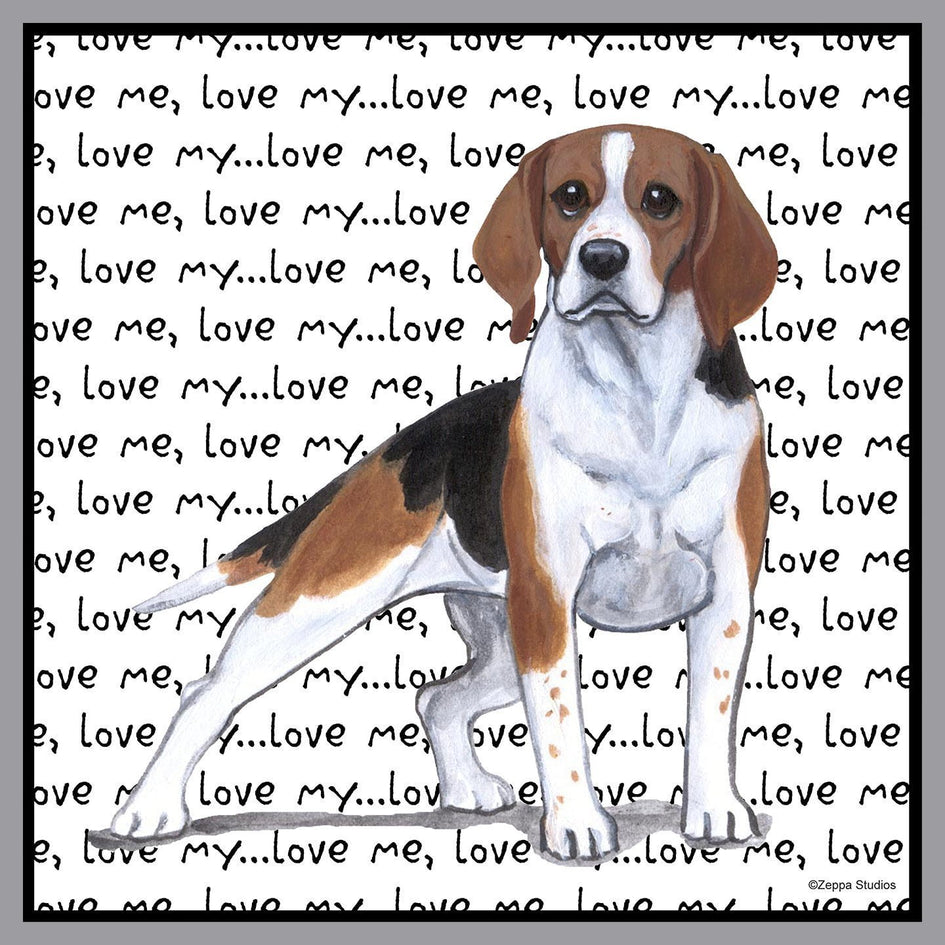 Beagle Love Text - Adult Unisex Hoodie Sweatshirt
