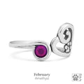Sterling Silver Pawer of Love Adjustable Ring w/Crystal