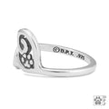 Sterling Silver Pawer of Love Adjustable Ring w/Crystal