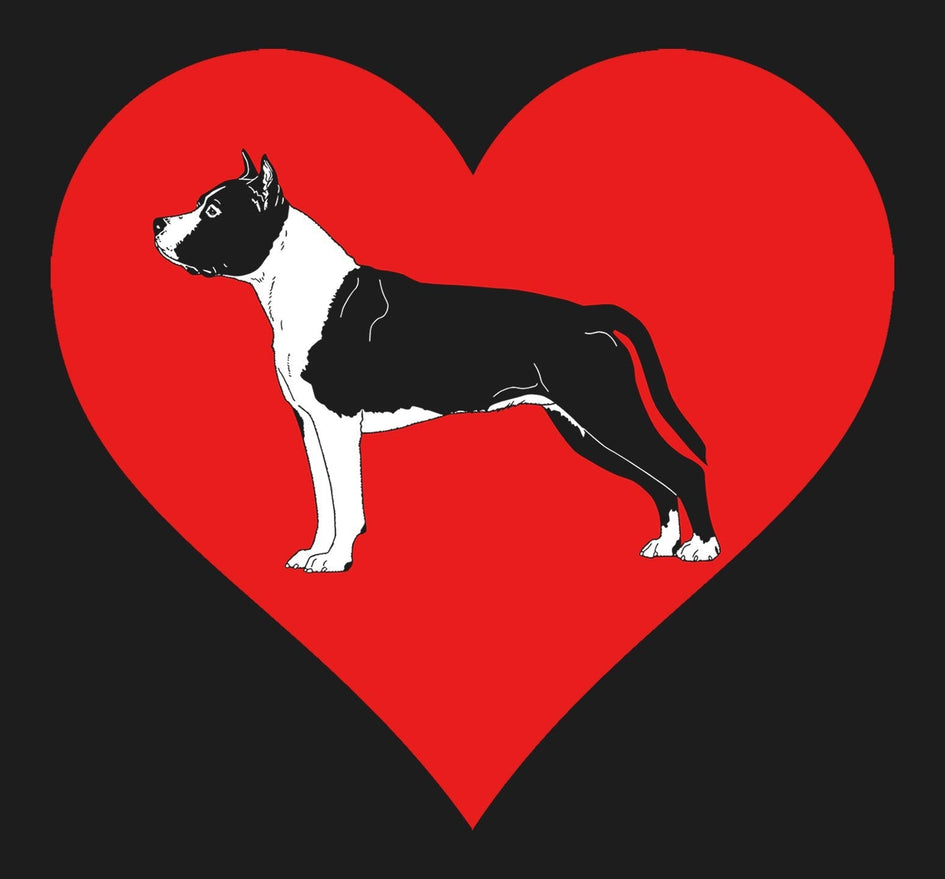 American Staffordshire Terrier on Heart Left Chest - Unisex Full-Zip Hoodie Sweatshirt