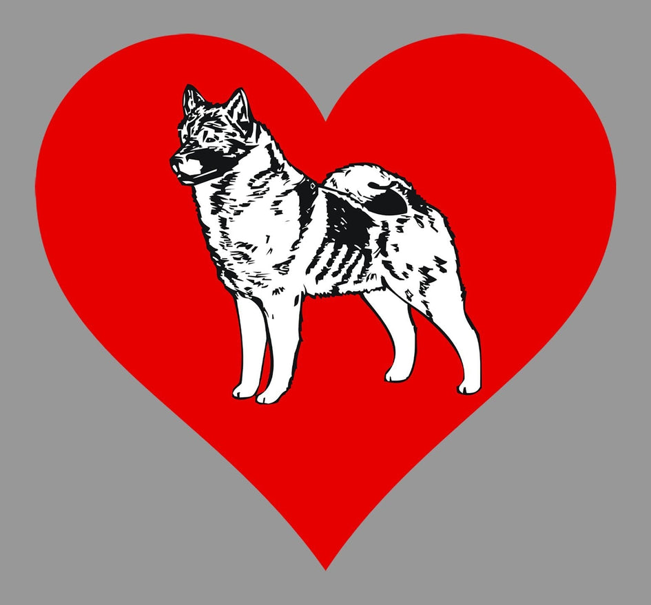 Norwegian Elkhound on Heart Left Chest - Unisex Full-Zip Hoodie Sweatshirt