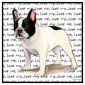 Black & White French Bulldog Love Text - Adult Unisex Hoodie Sweatshirt