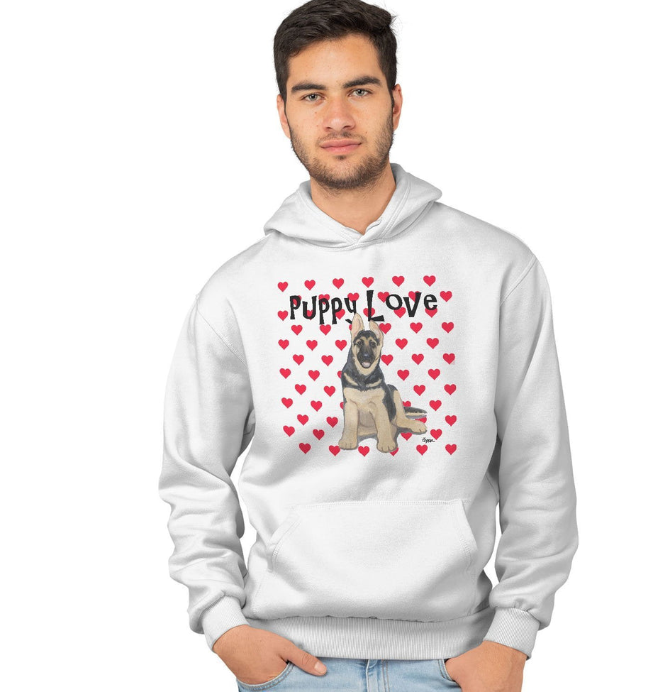 German Shepherd Puppy Love - Adult Unisex Hoodie Sweatshirt