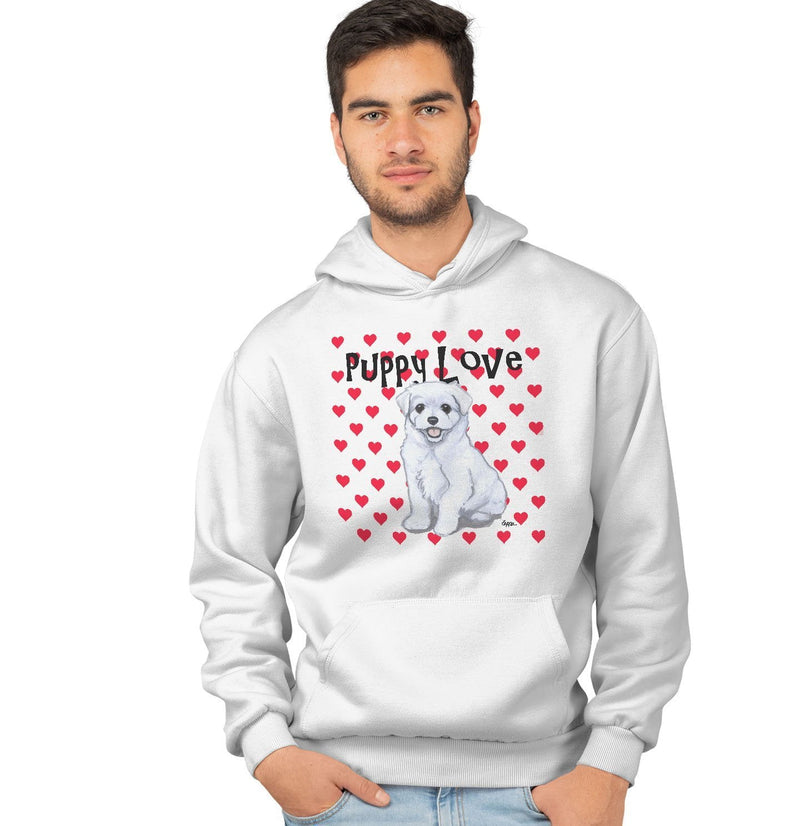 Maltese Puppy Love - Adult Unisex Hoodie Sweatshirt