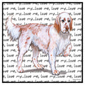 English Setter Love Text - Adult Unisex Hoodie Sweatshirt