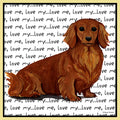 Longhaired Dachshund Love Text - Adult Unisex T-Shirt