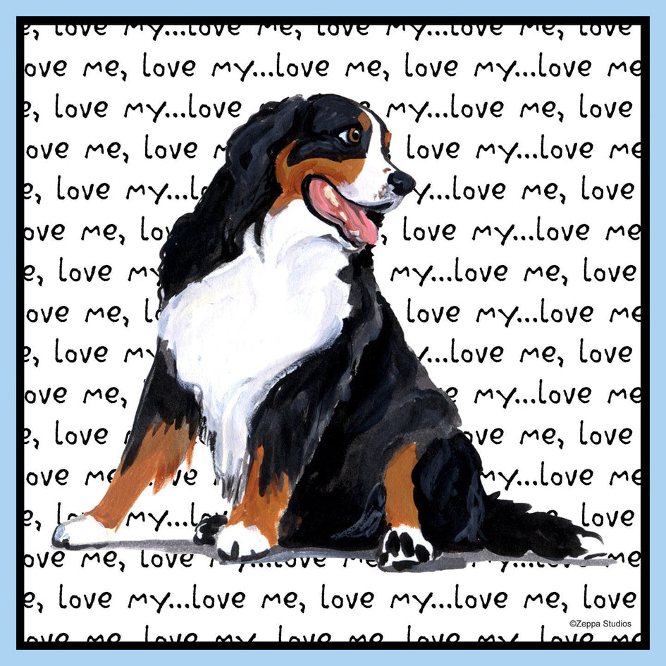 Bernese Mountain Dog Love Text - Adult Unisex T-Shirt