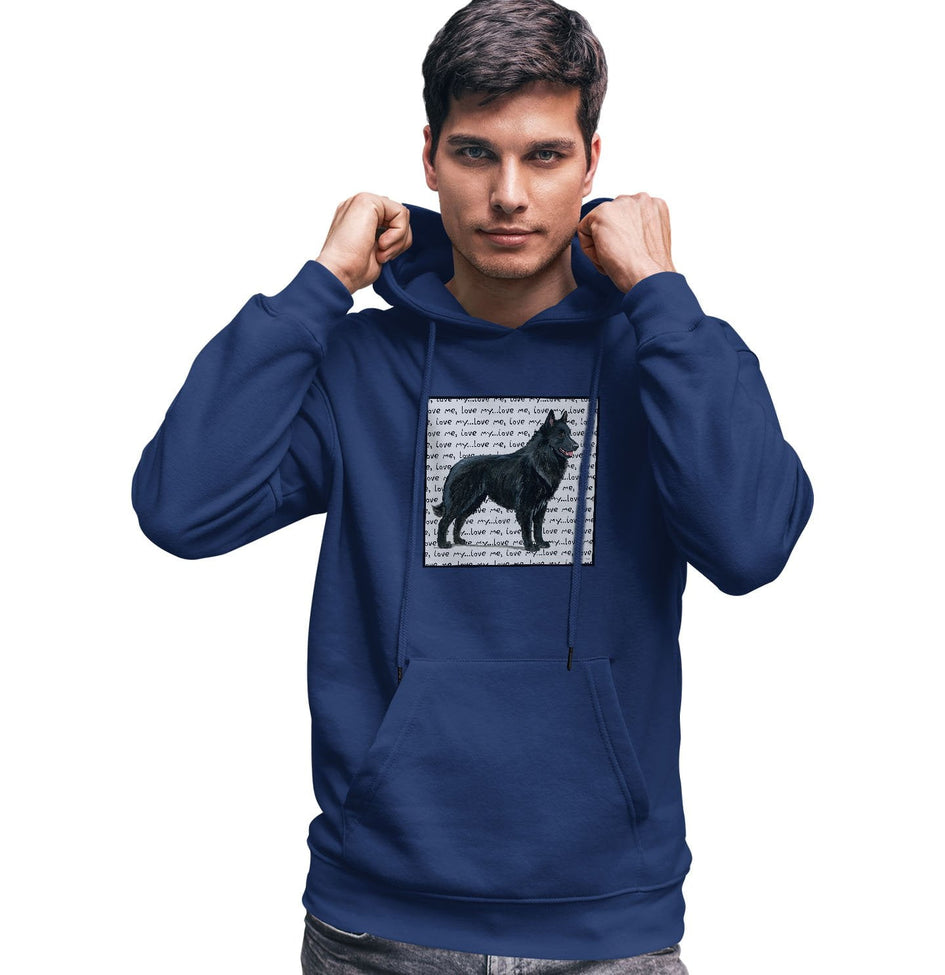 Belgian Shepherd Love Text - Adult Unisex Hoodie Sweatshirt
