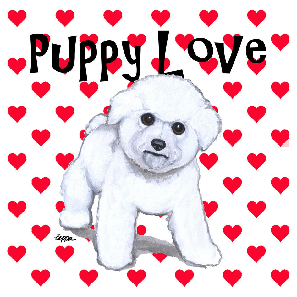 Bichon Frise Puppy Love - Adult Unisex Hoodie Sweatshirt