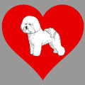 Bichon Frise on Heart Left Chest - Full-Zip Hoodie Sweatshirt