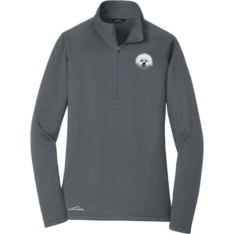 Embroidered Eddie Bauer Ladies Base Layer Fleece Irongate Gray 3X-Large Bichon Frise DM406