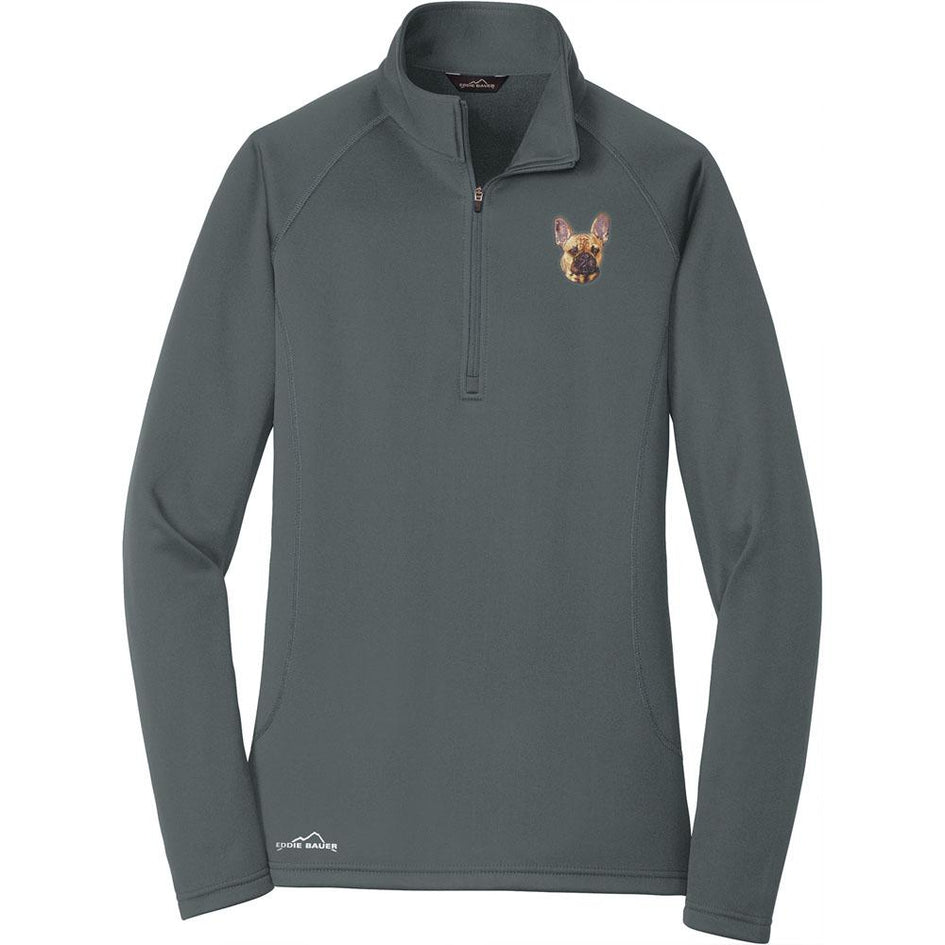 Embroidered Eddie Bauer Ladies Base Layer Fleece Irongate Gray 3X-Large French Bulldog DN333