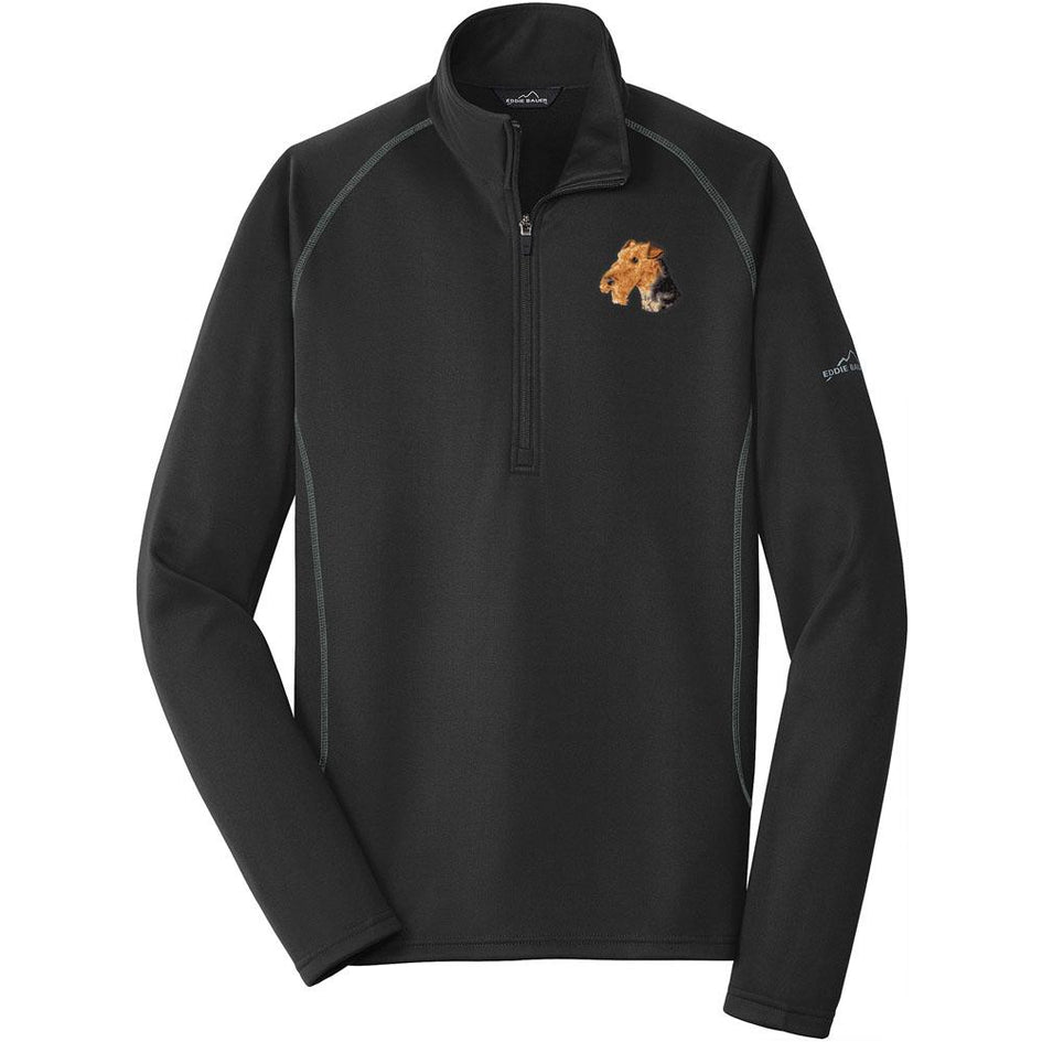 Embroidered Eddie Bauer Mens Base Layer Fleece Black 3X-Large Airedale Terrier D67