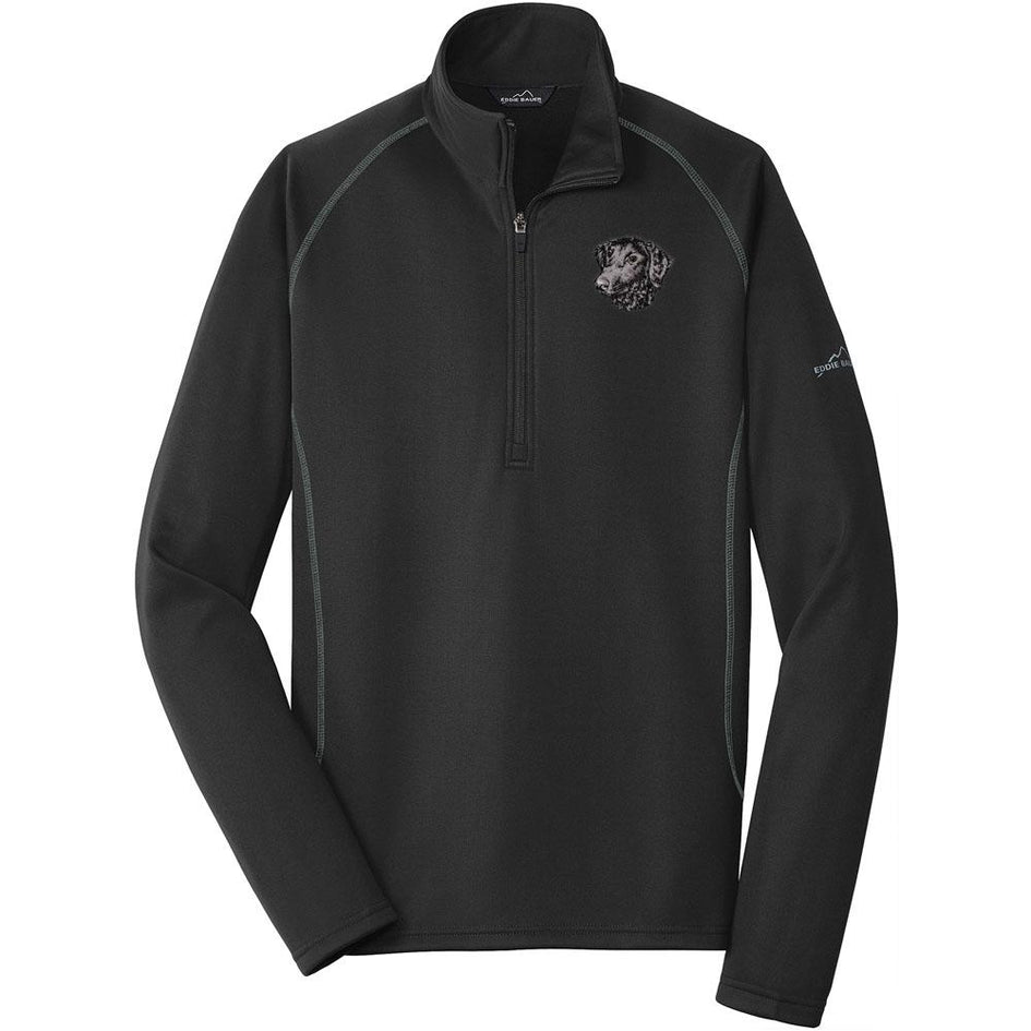 Embroidered Eddie Bauer Mens Base Layer Fleece Black 3X-Large Curly Coated Retriever D137