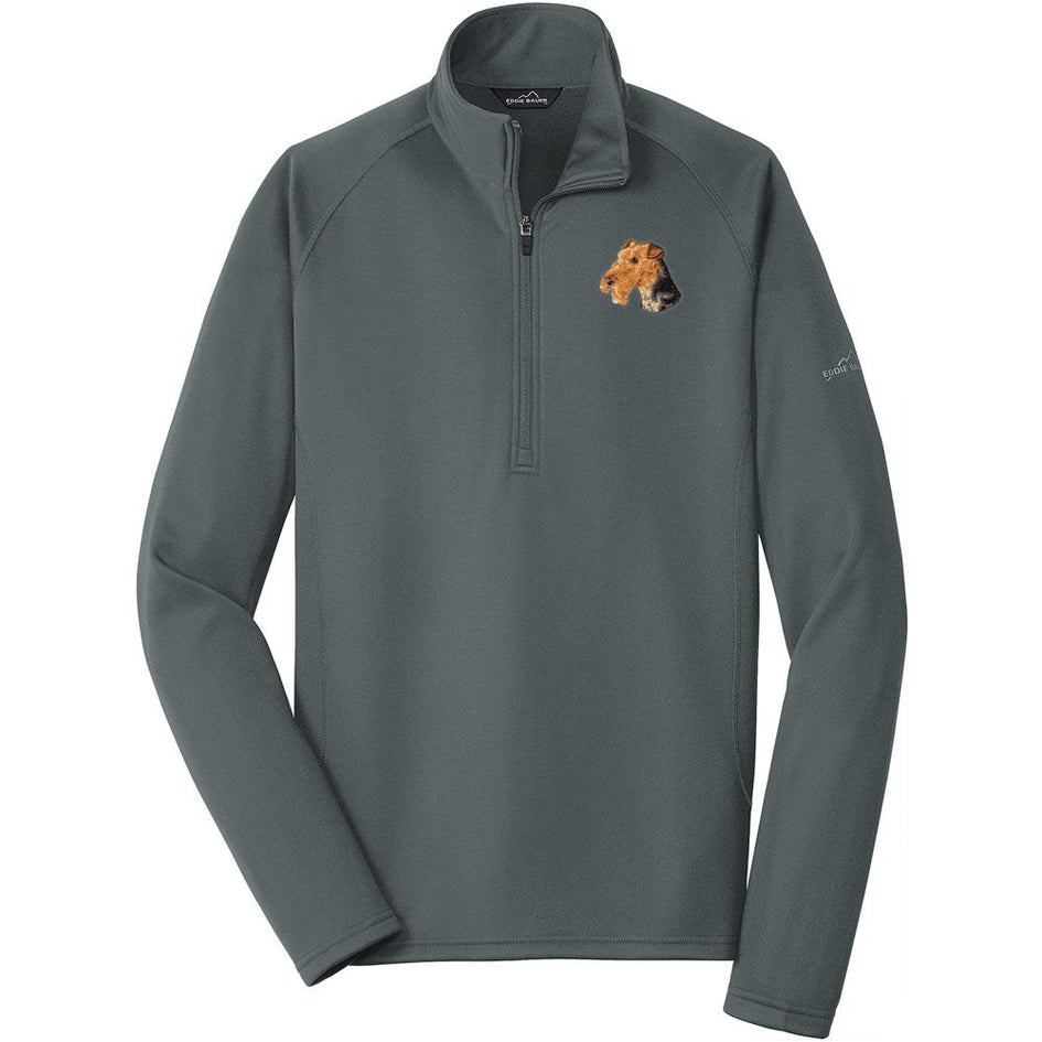 Embroidered Eddie Bauer Mens Base Layer Fleece Irongate Gray 3X-Large Airedale Terrier D67