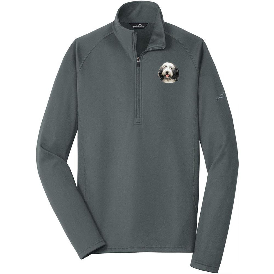 Embroidered Eddie Bauer Mens Base Layer Fleece Irongate Gray 3X-Large Bearded Collie D37
