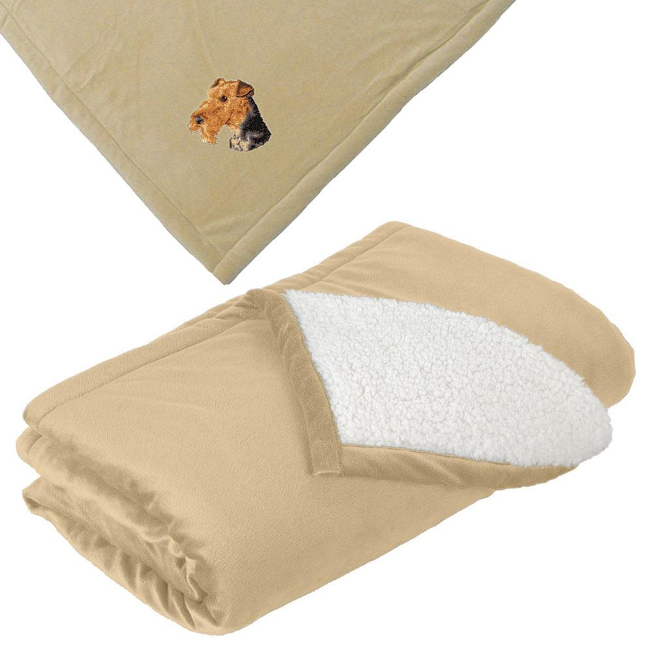 Embroidered Blankets Tan  Airedale Terrier D67