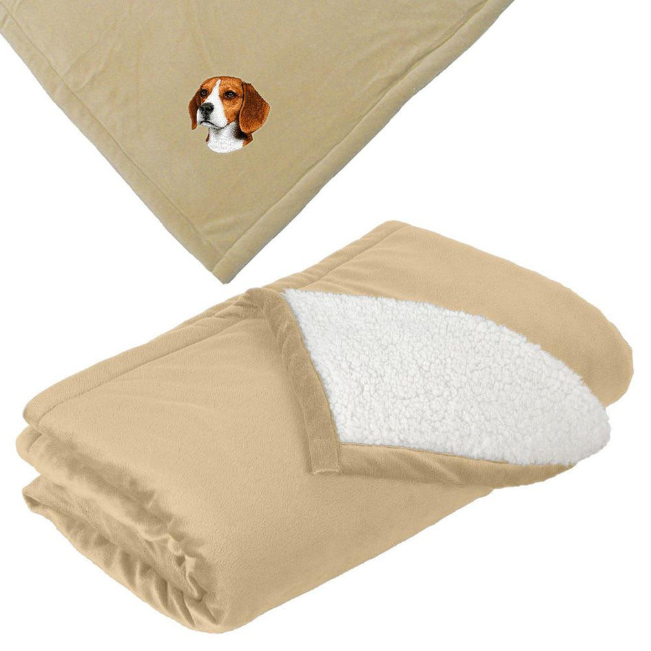 Embroidered Blankets Tan  Beagle D31