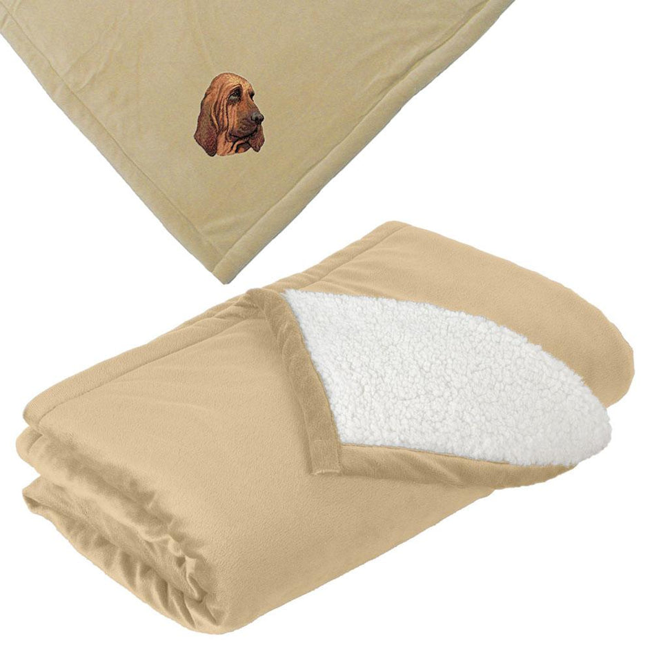 Embroidered Blankets Tan  Bloodhound DM411
