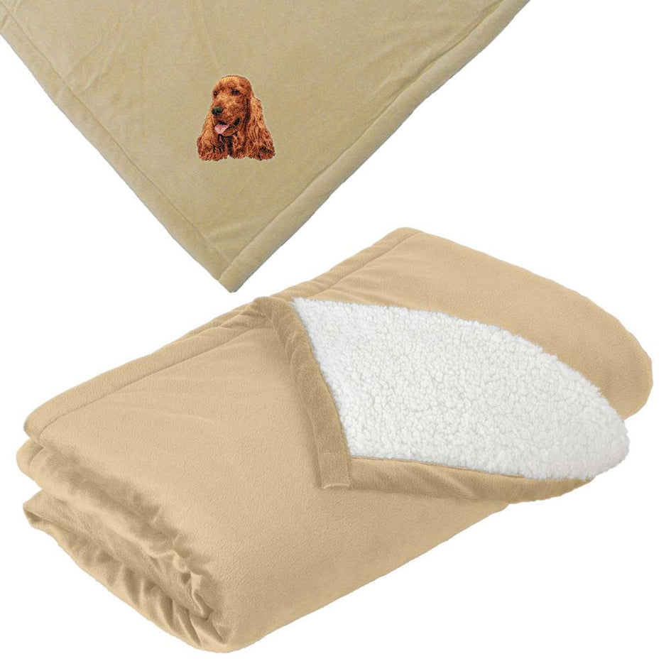 Embroidered Blankets Tan  English Cocker Spaniel D28