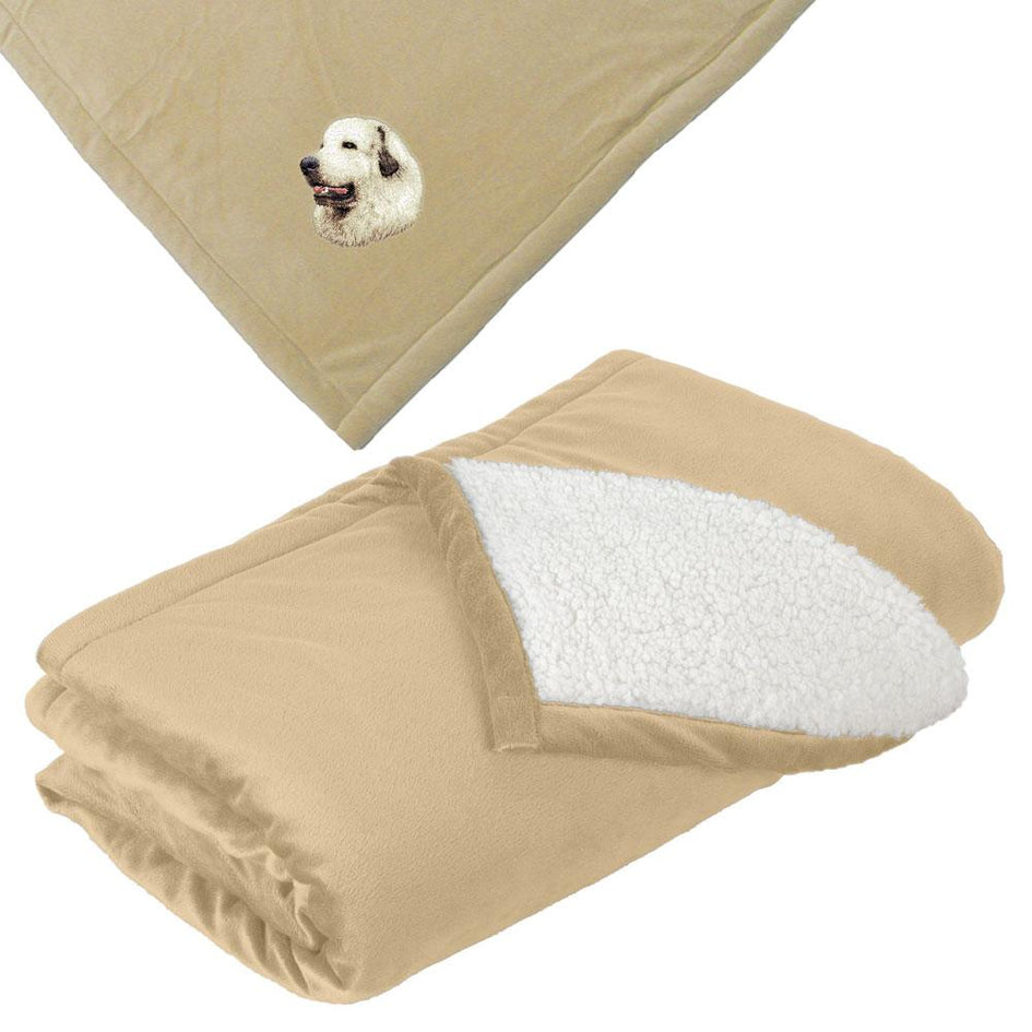 Embroidered Blankets Tan  Great Pyrenees D27