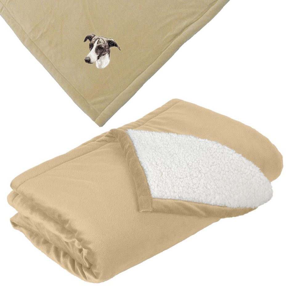 Embroidered Blankets Tan  Greyhound D69