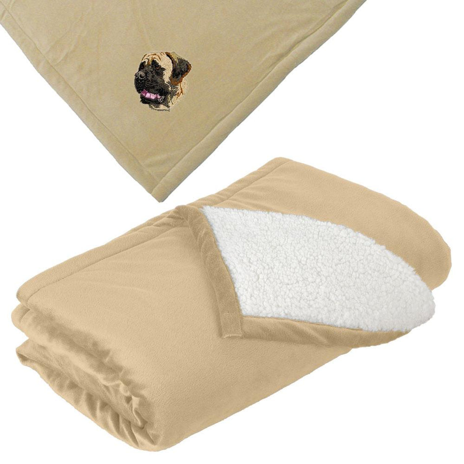 Embroidered Blankets Tan  Mastiff DJ329