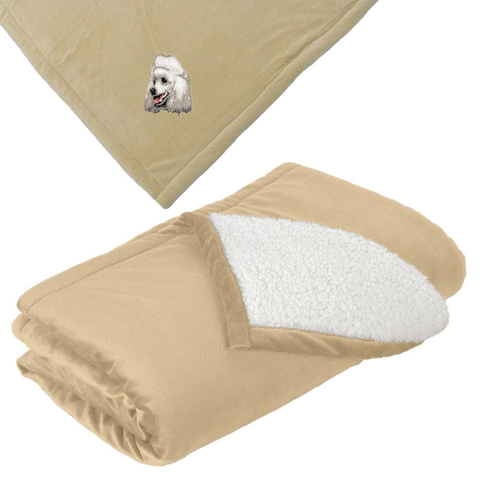 Embroidered Blankets Tan  Poodle D18