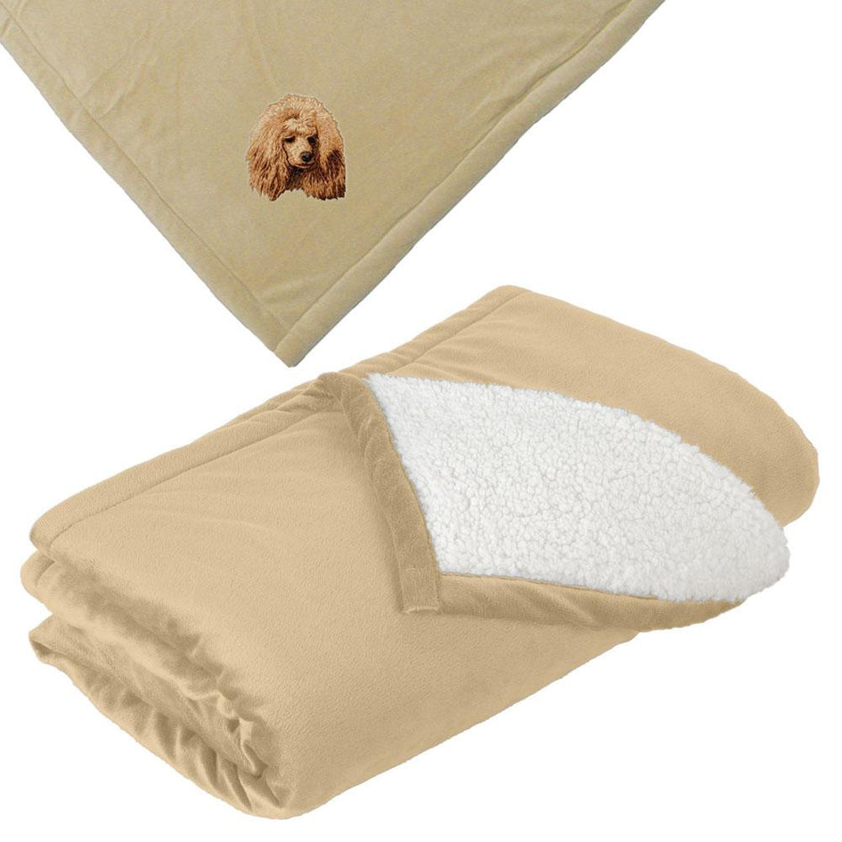 Embroidered Blankets Tan  Poodle DM449