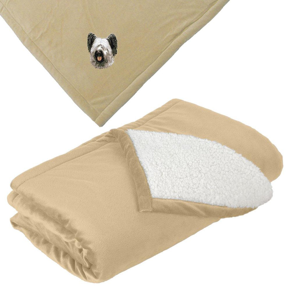 Embroidered Blankets Tan  Skye Terrier DN392
