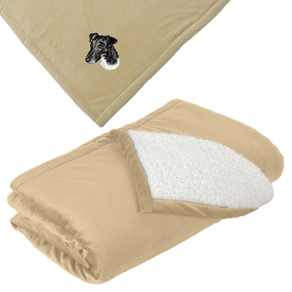 Embroidered Blankets Tan  Smooth Fox Terrier D134