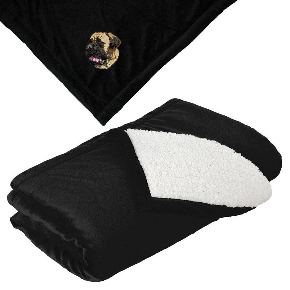 Embroidered Blankets Black  Mastiff DJ329