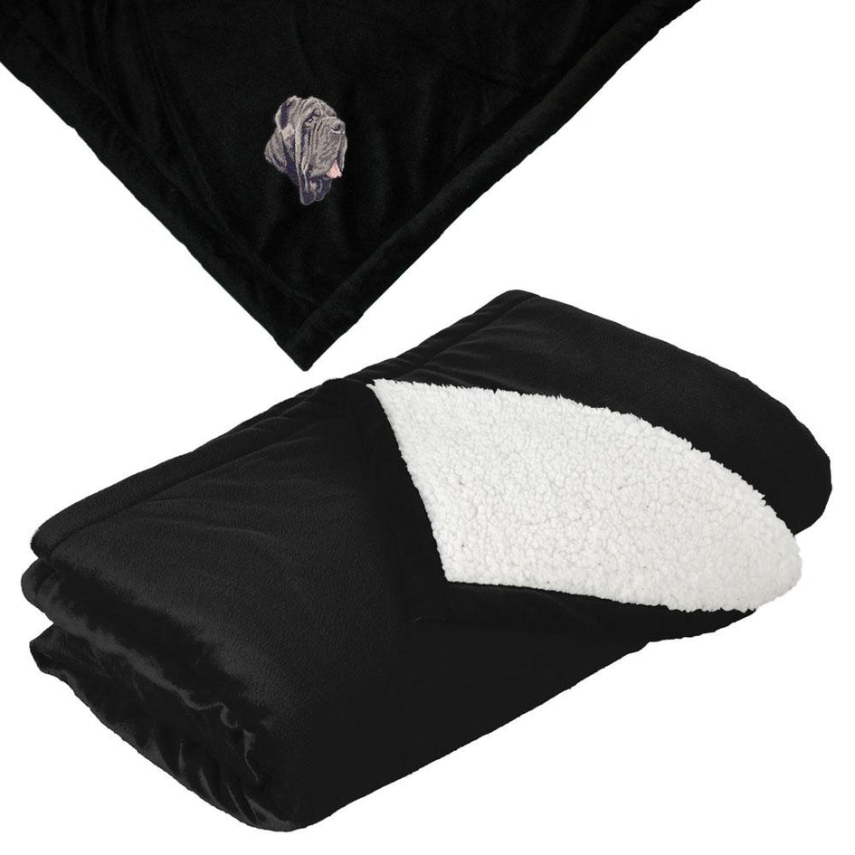 Embroidered Blankets Black  Neapolitan Mastiff DM163