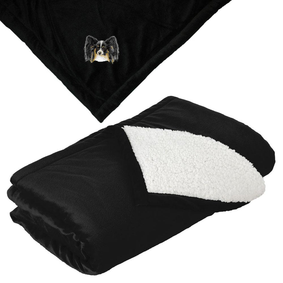 Embroidered Blankets Black  Papillon D151
