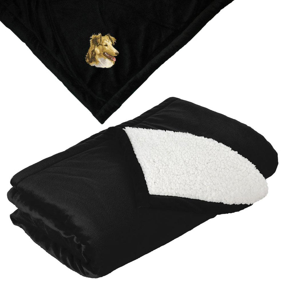 Embroidered Blankets Black  Shetland Sheepdog D84