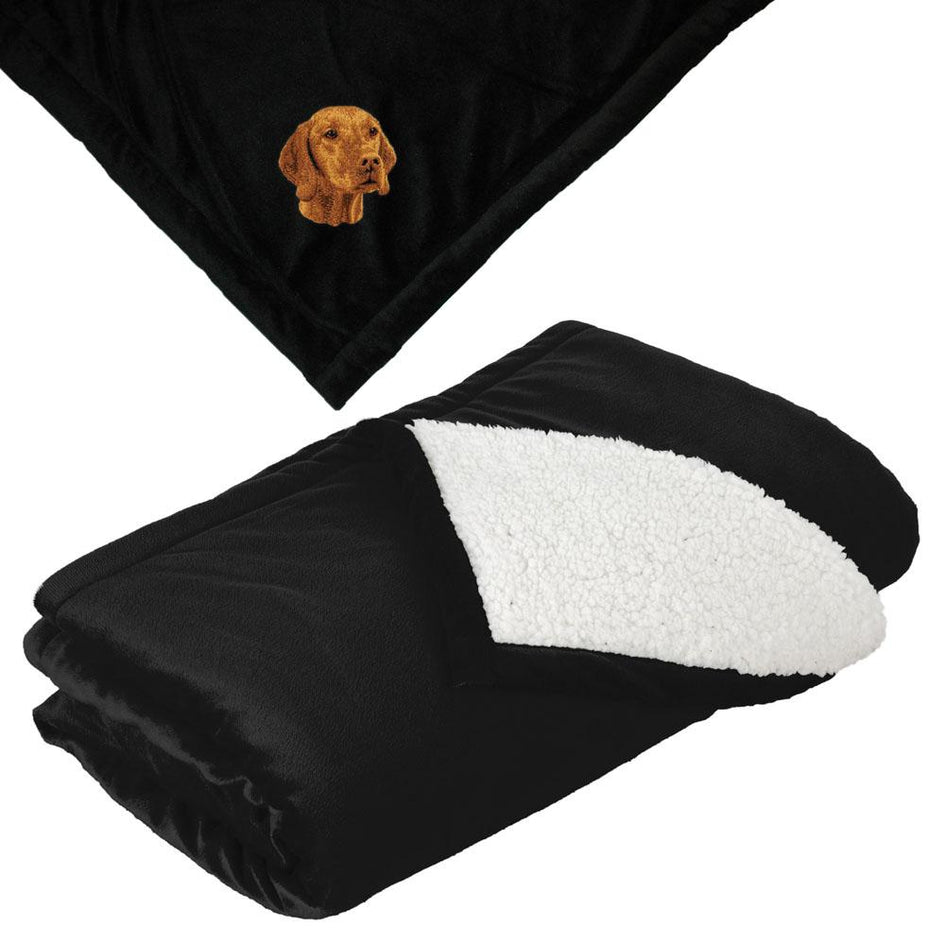 Embroidered Blankets Black  Vizsla D93