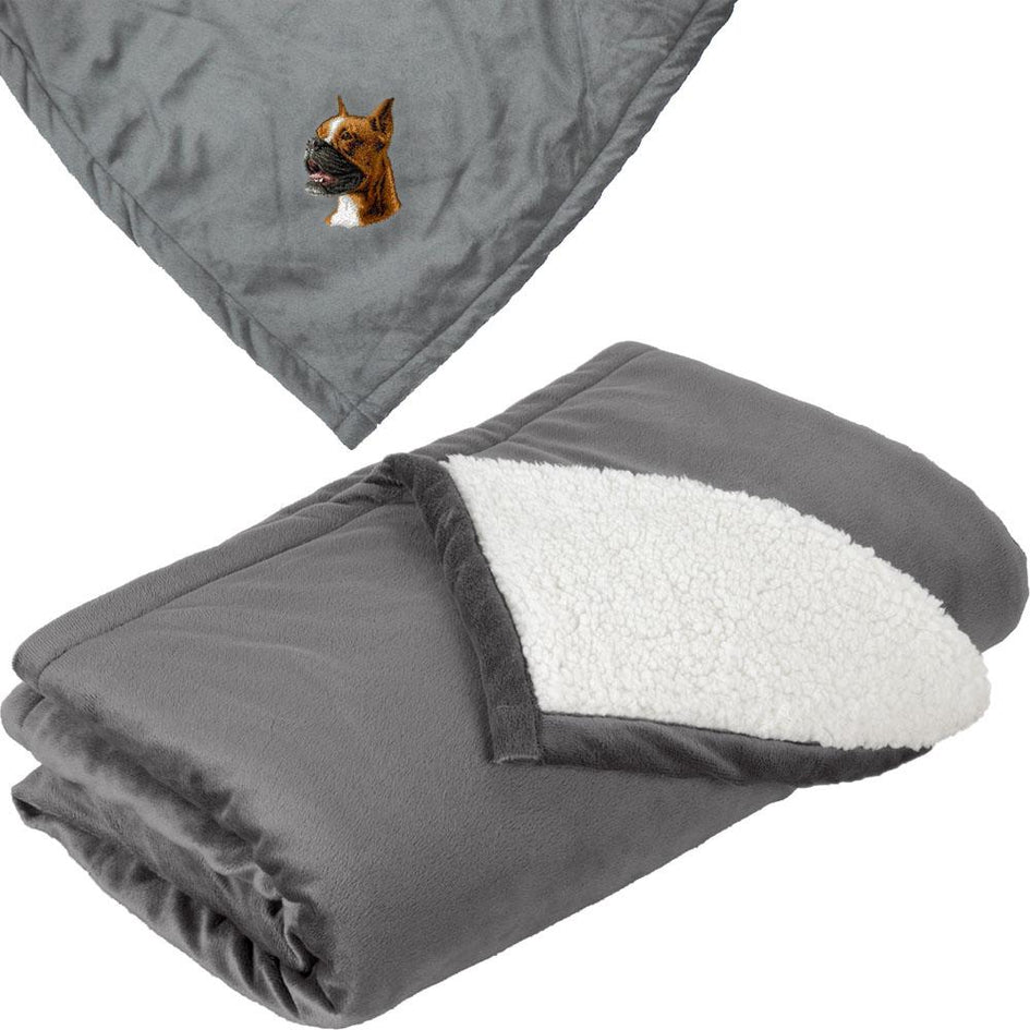 Embroidered Blankets Gray  Boxer D19