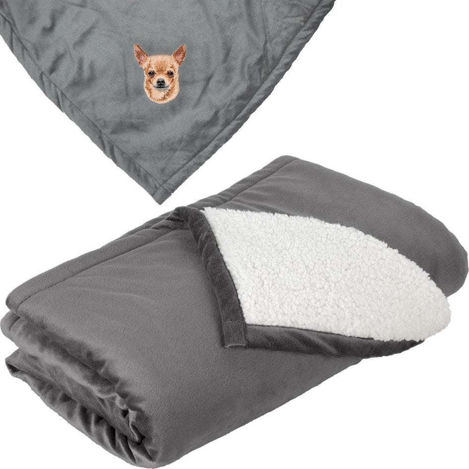Embroidered Blankets Gray  Chihuahua DV385