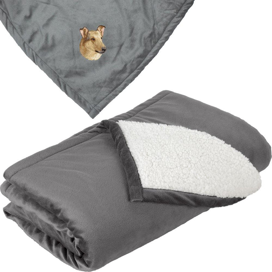 Embroidered Blankets Gray  Collie D150