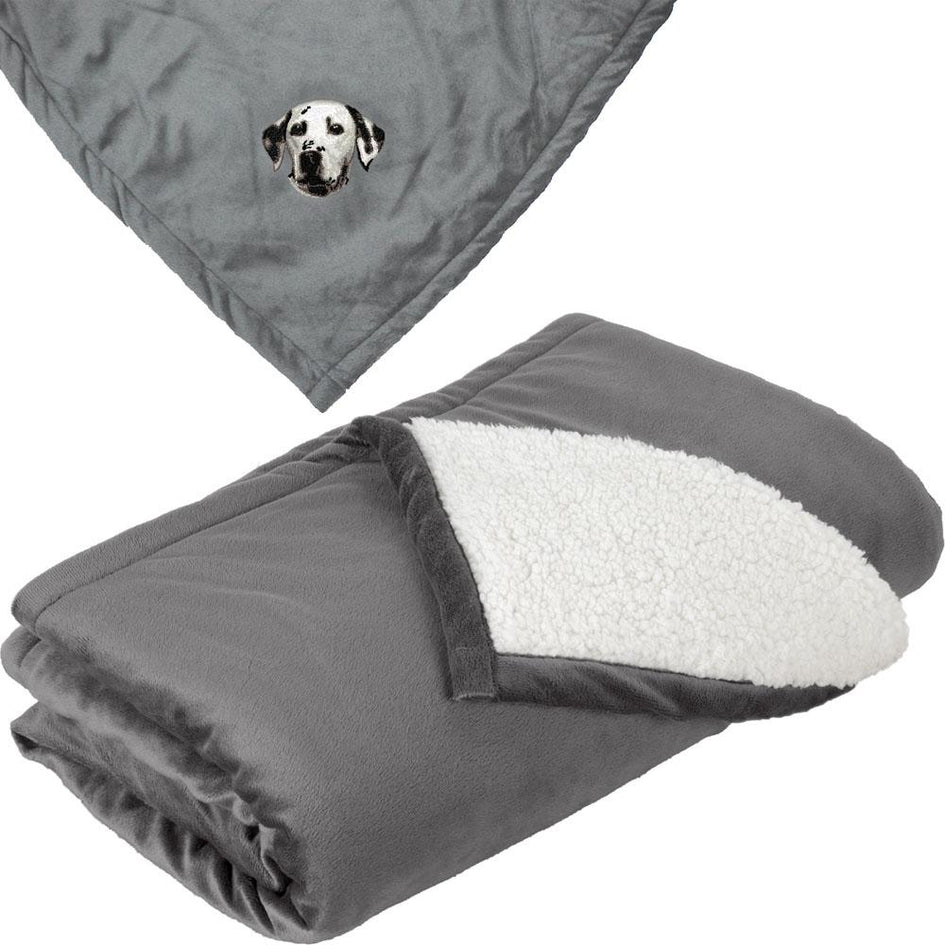 Embroidered Blankets Gray  Dalmatian D2