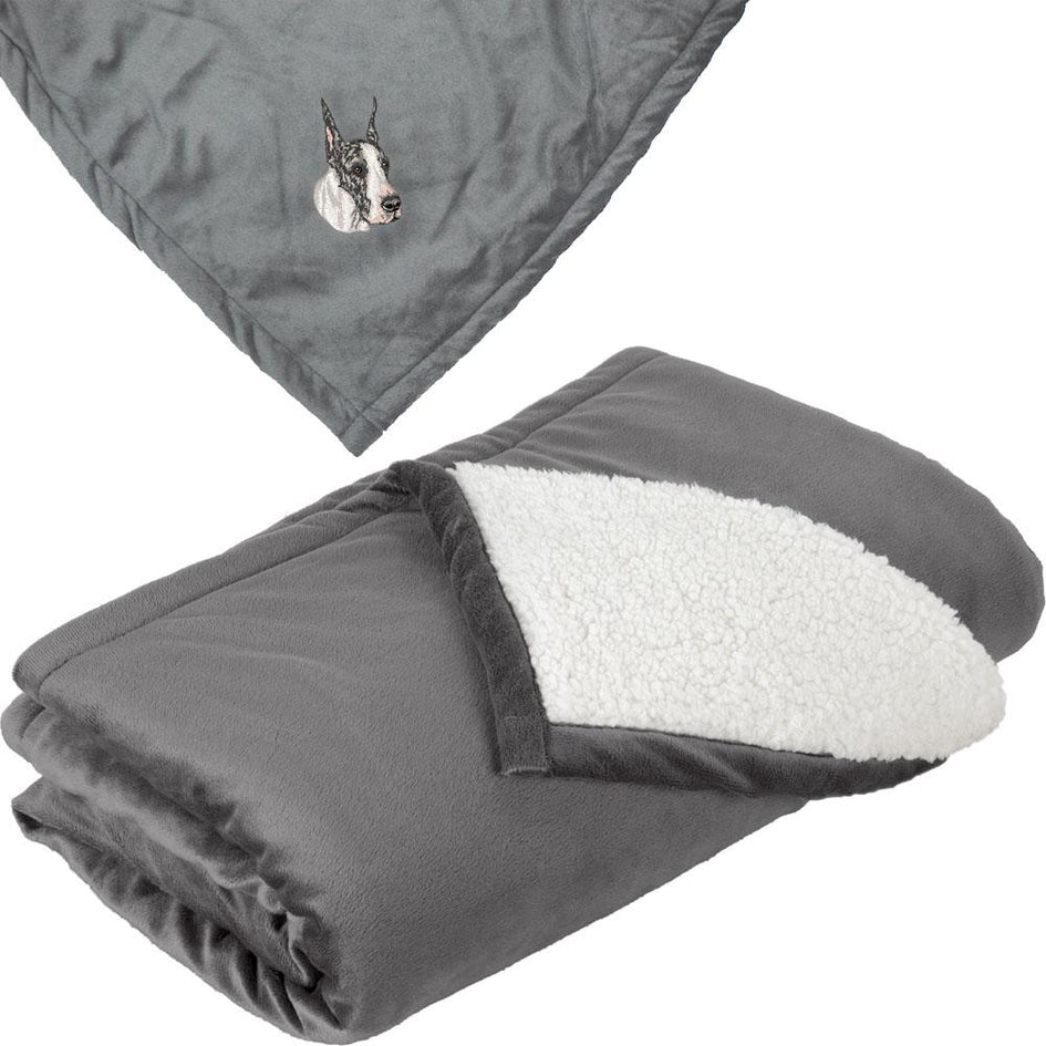 Embroidered Blankets Gray  Great Dane DV459