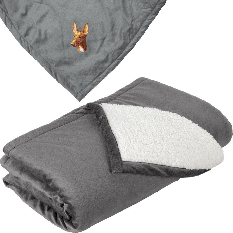 Embroidered Blankets Gray  Pharaoh Hound D90