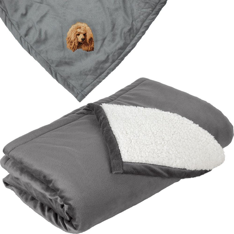 Embroidered Blankets Gray  Poodle DM449
